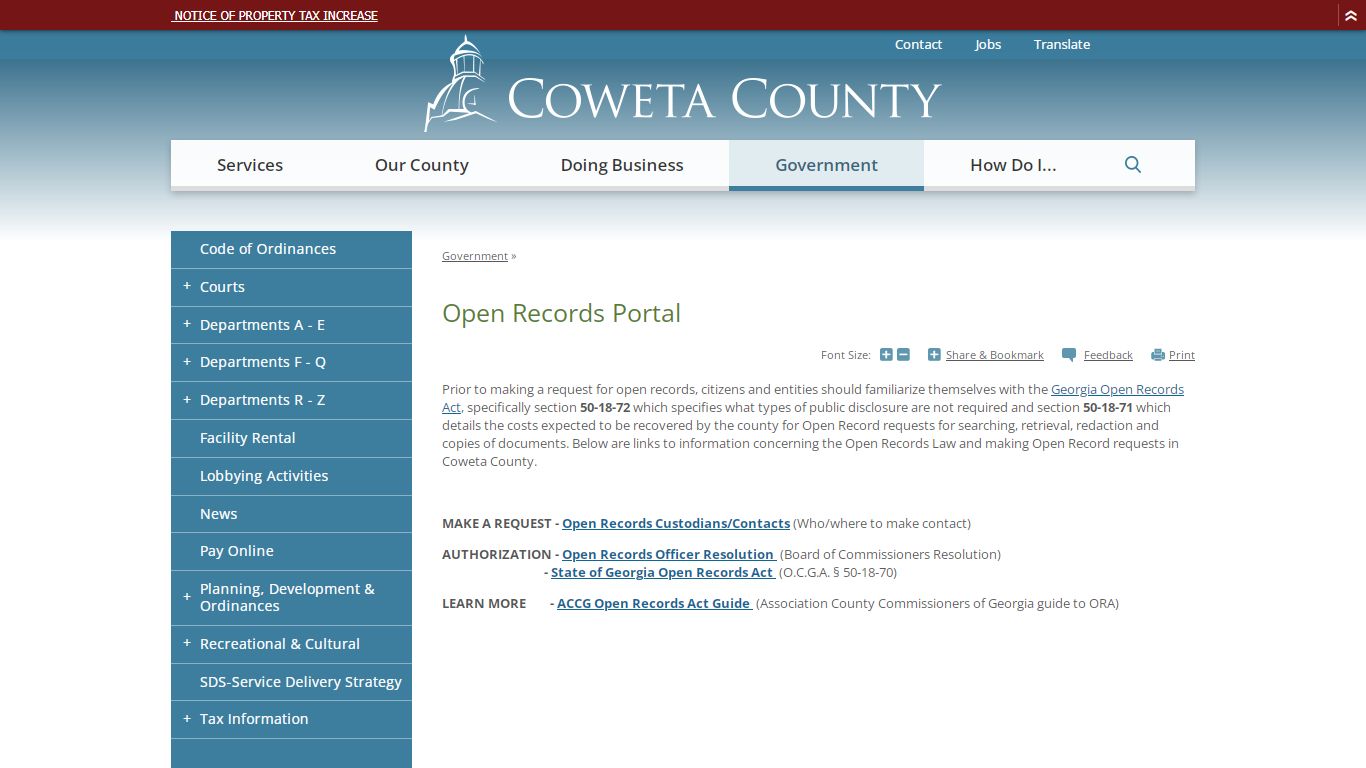 Open Records Portal | Coweta County, GA Website