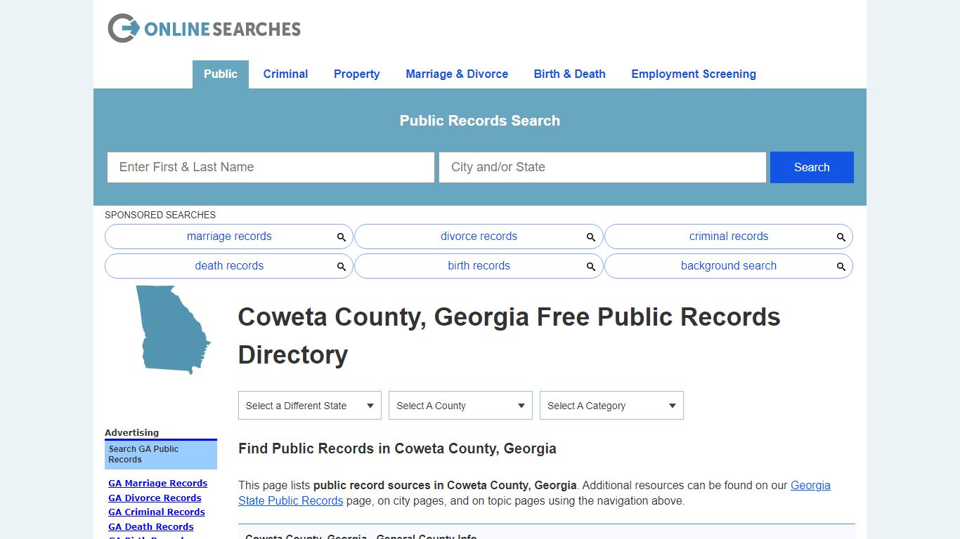 Coweta County, Georgia Public Records Directory