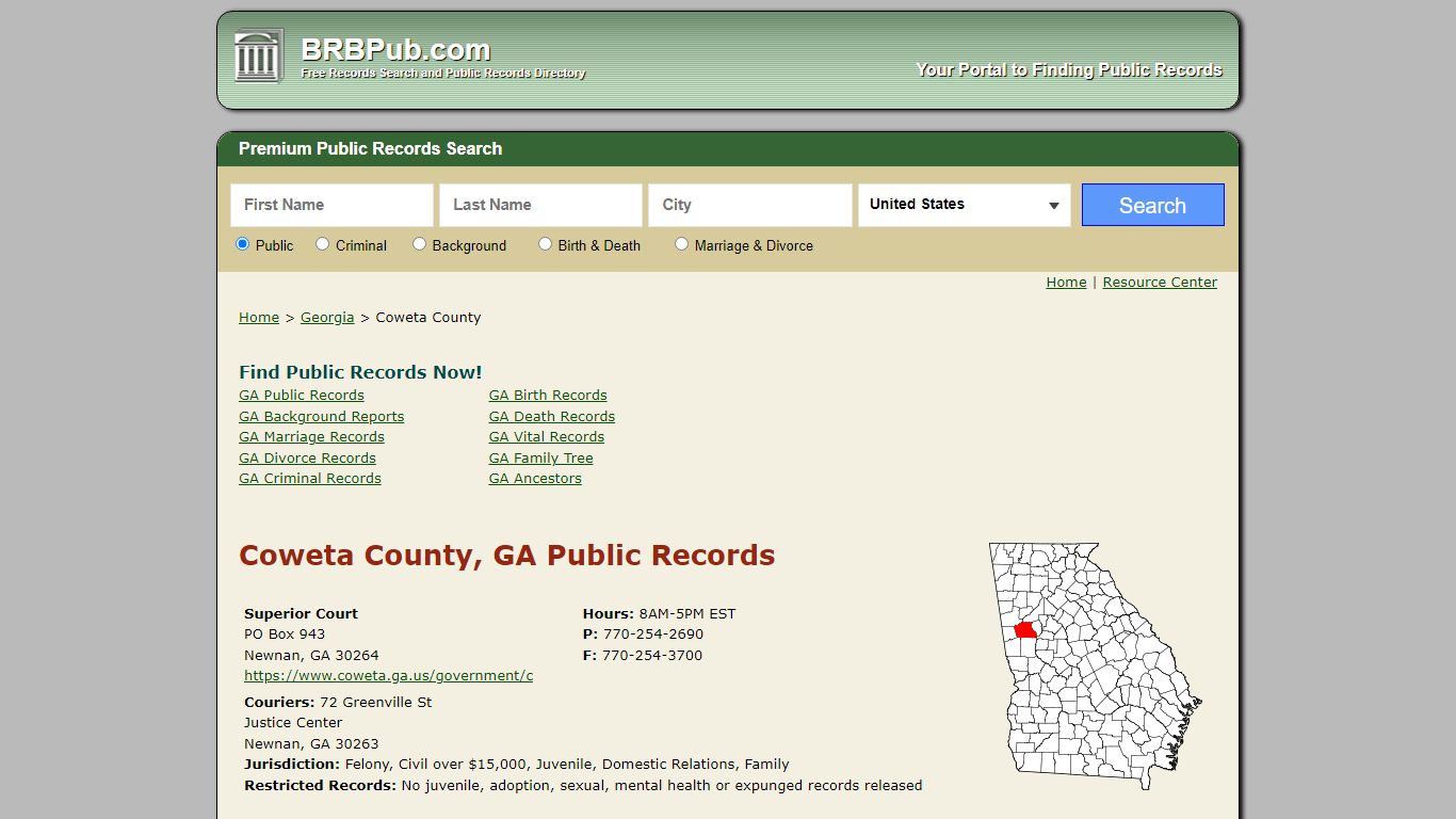 Coweta County Public Records | Search Georgia Government ...