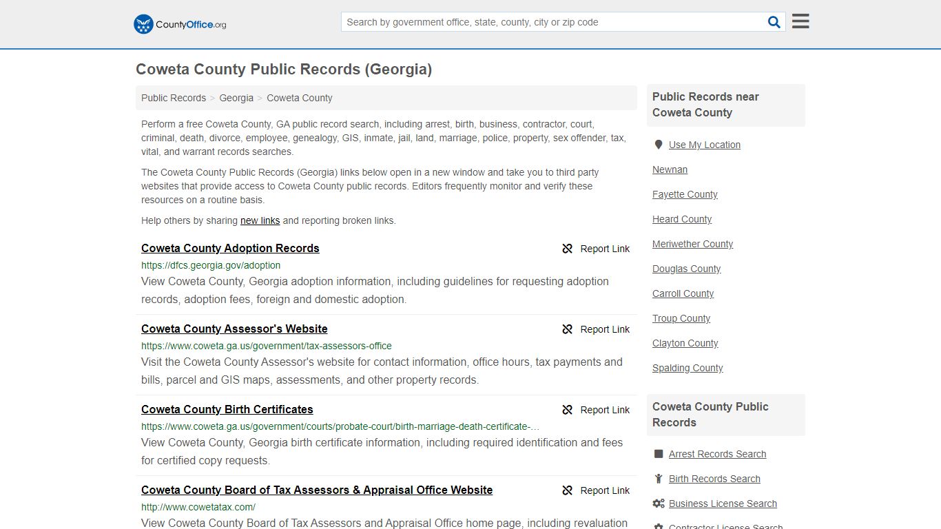 Public Records - Coweta County, GA (Business, Criminal ...